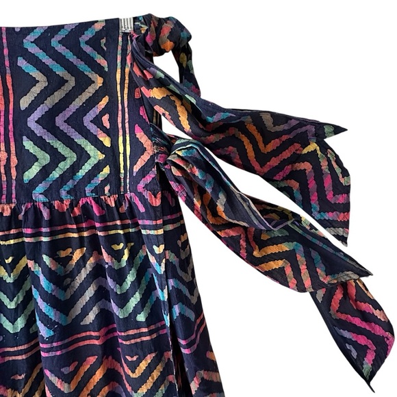 ROPER | NWOT COLORFUL BATIK PRINT COTTON WRAP SKIRT BOHO POCKETS | LARGE - Picture 3 of 11